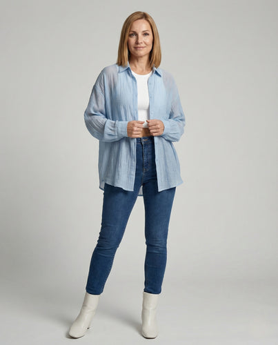 Bluse Damen Oversize Knoten