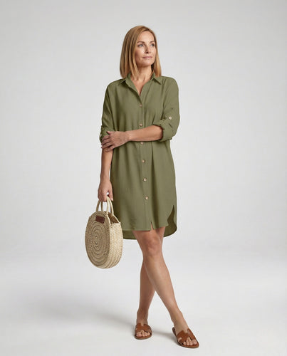 Freizeitkleid Damen Oversize Hemdblusenkleid