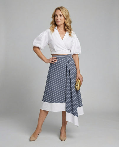 Rock Damen Midi Wickeloptik