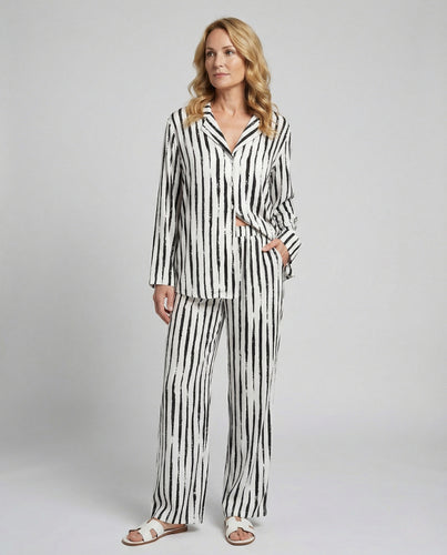 Zweiteiler Damen Zebra Print Palazzo