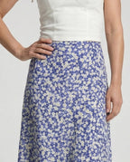 Midirock Damen Asymmetrisch Floral