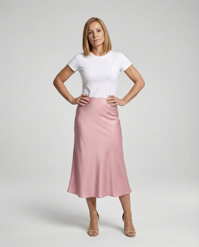 Maxirock Damen Satin A-Linie
