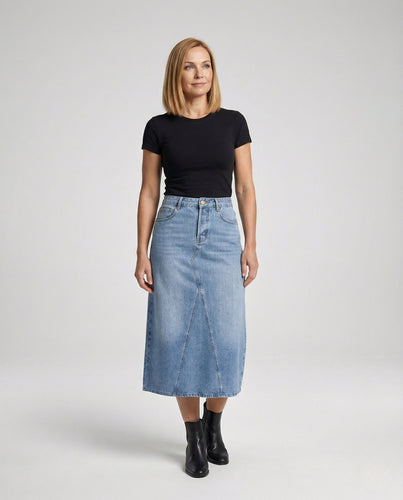Jeansrock Damen Midi Klassisch