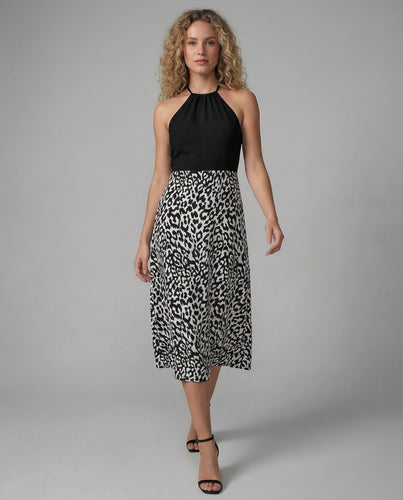 Freizeitkleid Damen Neckholder Midikleid
