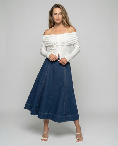 Maxirock Damen Jeans Lang