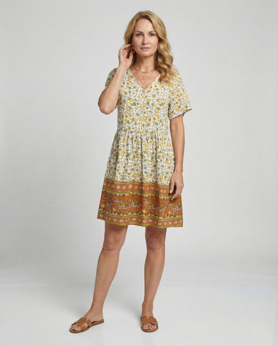 Geblümtes Tunika Kleid Damen