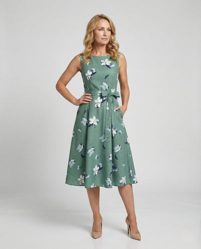 Midikleid Ärmellos Mit Blumenmuster Damen