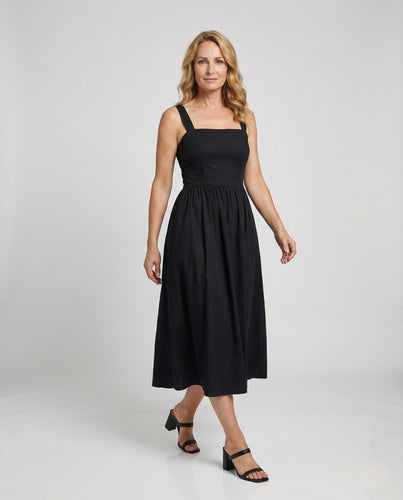 Satin Midikleid Mit Quadratischem Ausschnitt Damen