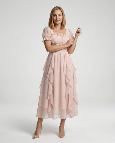 Chiffonkleid Mit Puffärmeln Empire Damen