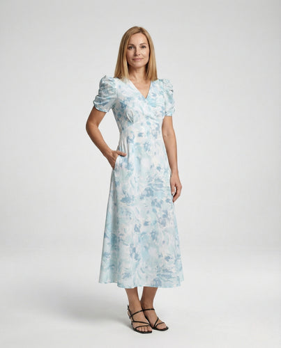 Wickelkleid Mit Puffärmeln Empire Damen