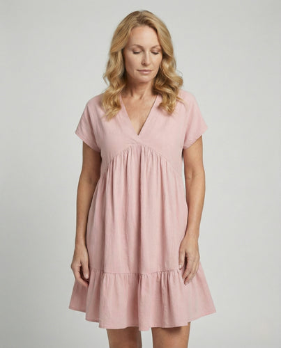 Damen Babydoll-Sommerkleid mit Empire-Taille
