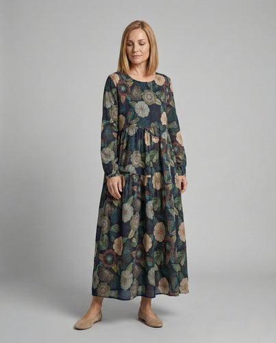 Damen Boho-Maxikleid mit floralem Muster