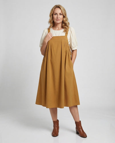 Damen Ärmelloses Latzkleid mit Faltenrock