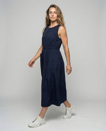 Damen Ärmelloses Midikleid mit Kordelzug Bund