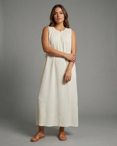 Damen Gekrepptes Bodenlanges Maxikleid