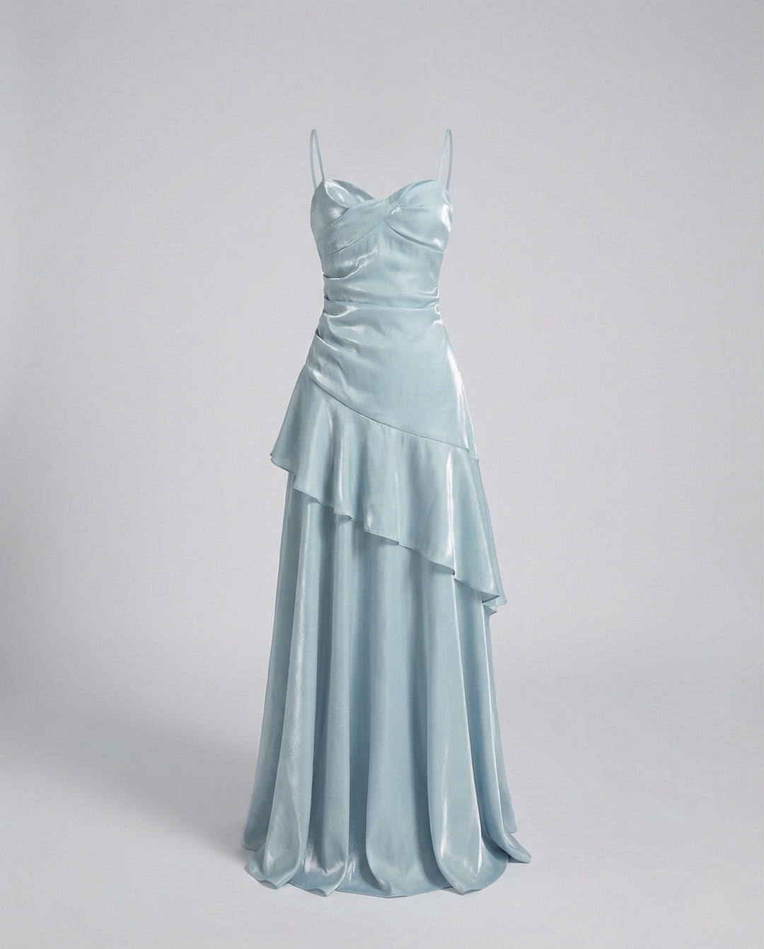 Damen Satin Abendkleid mit Herz Ausschnitt