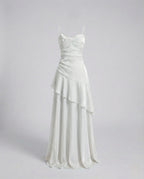 Damen Satin Abendkleid mit Herz Ausschnitt