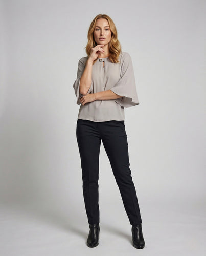 Damen Elegante Chiffonbluse mit Flügelärmeln