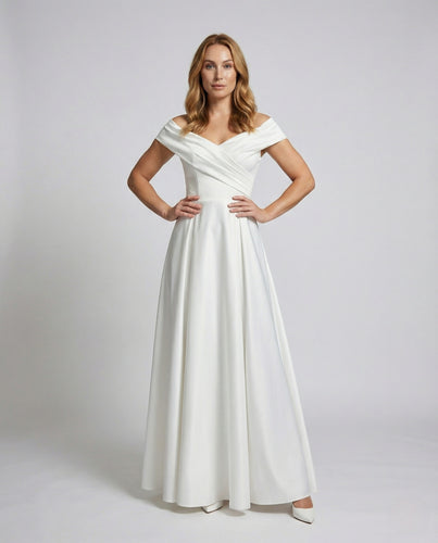 Damen Festliches Maxikleid mit Wickeloberteil
