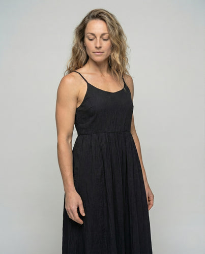 Damen Gecrinkeltes Viskose Trägerkleid