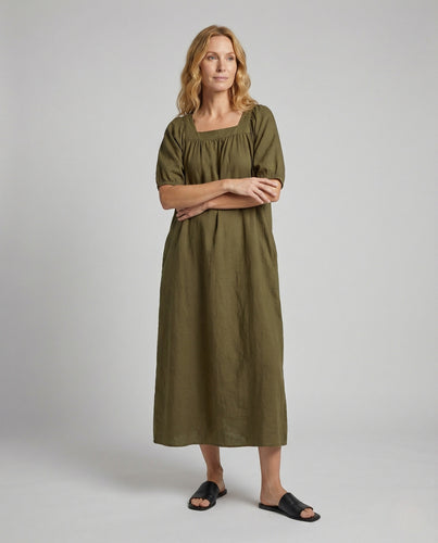 Damen Maxikleid mit Quadratischem Ausschnitt