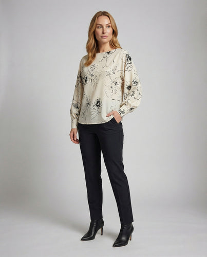 Damen Seidenoptik Bluse mit Floralem Print
