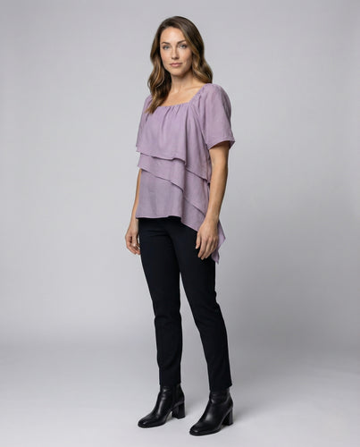 Damen Lagenbluse mit Quadratischem Ausschnitt
