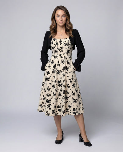 Damen Retro Zweiteiler Minikleid mit Bolero
