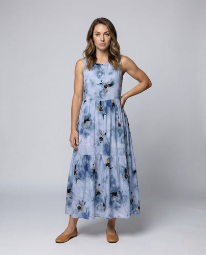 Damen Gestuftes Maxikleid mit Blumenprint
