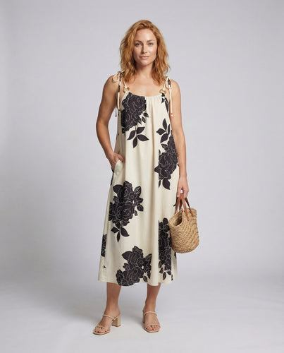 Damen Satin Lounge Maxikleid mit Print
