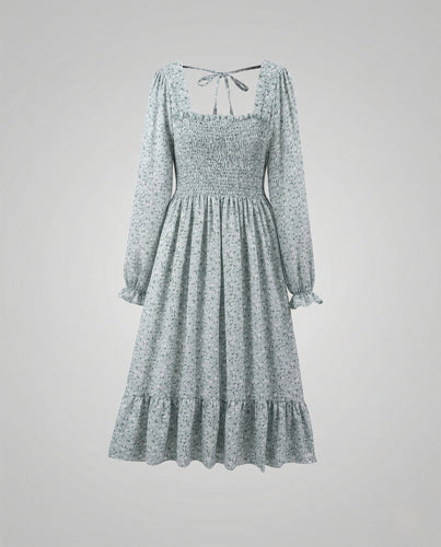 Damen Midikleid mit Smokoberteil