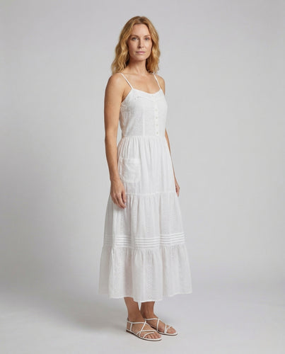 Damen Spitzen Stufenkleid mit Spaghettiträgern