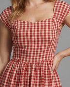 Damen Vichy Karo Midikleid
