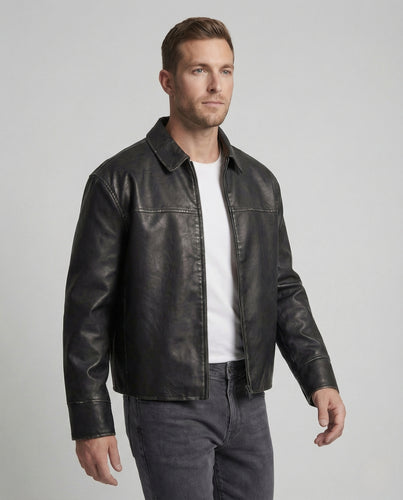 Damen Weite Kunstlederjacke