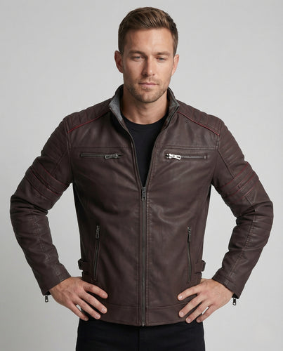 Herren Motorsport Lederblouson