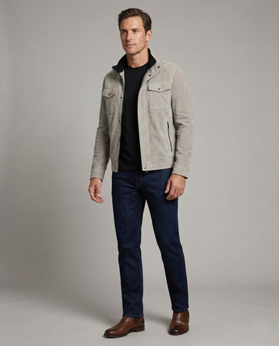 Herren Velours Utilityjacke