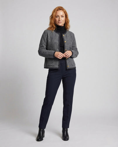 Damen Mohair Kurzjacke mit Zierknöpfen