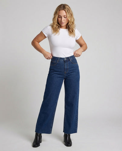 Damen Palazzo Jeans High Waist