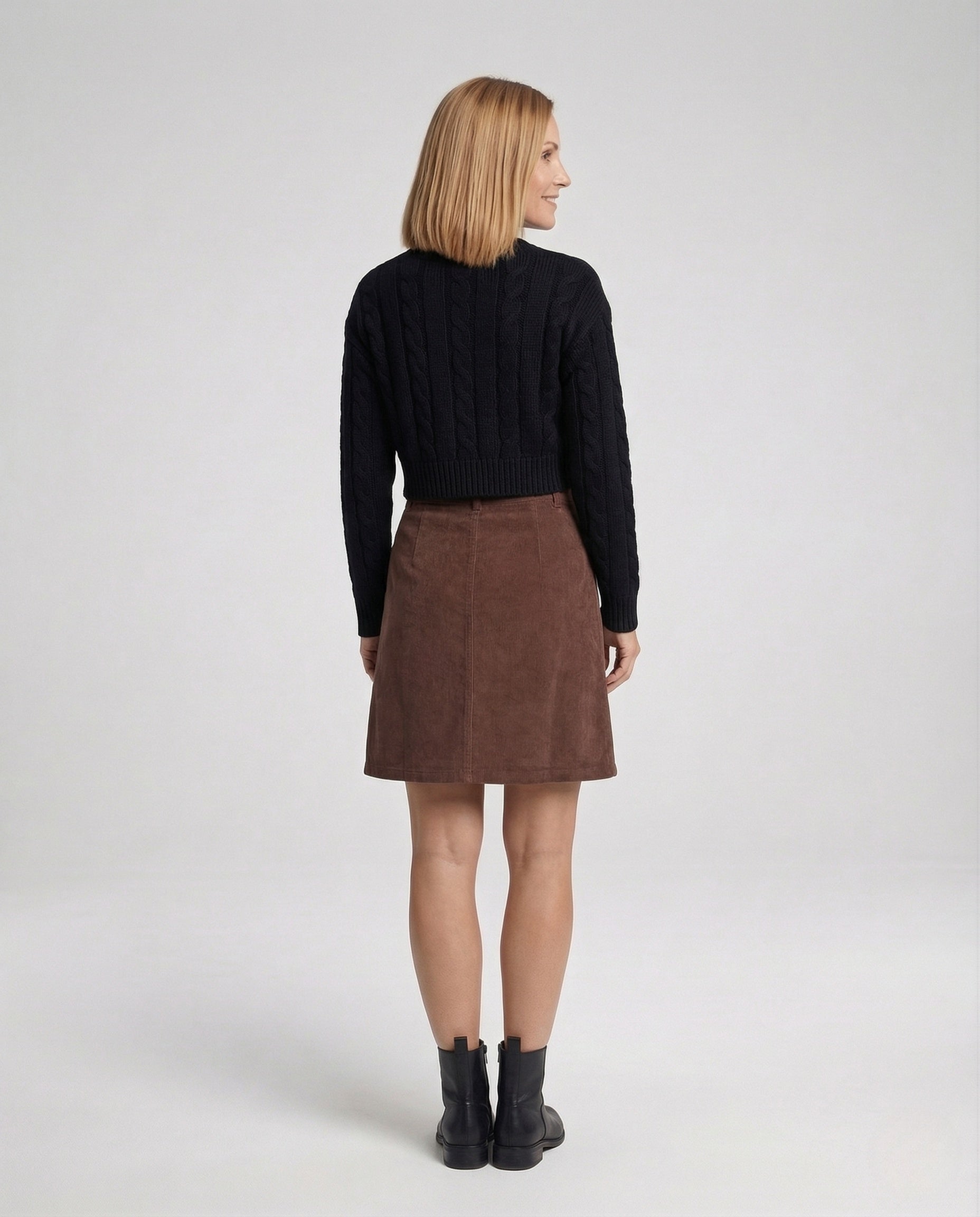 Damen Cord A-Linien Rock