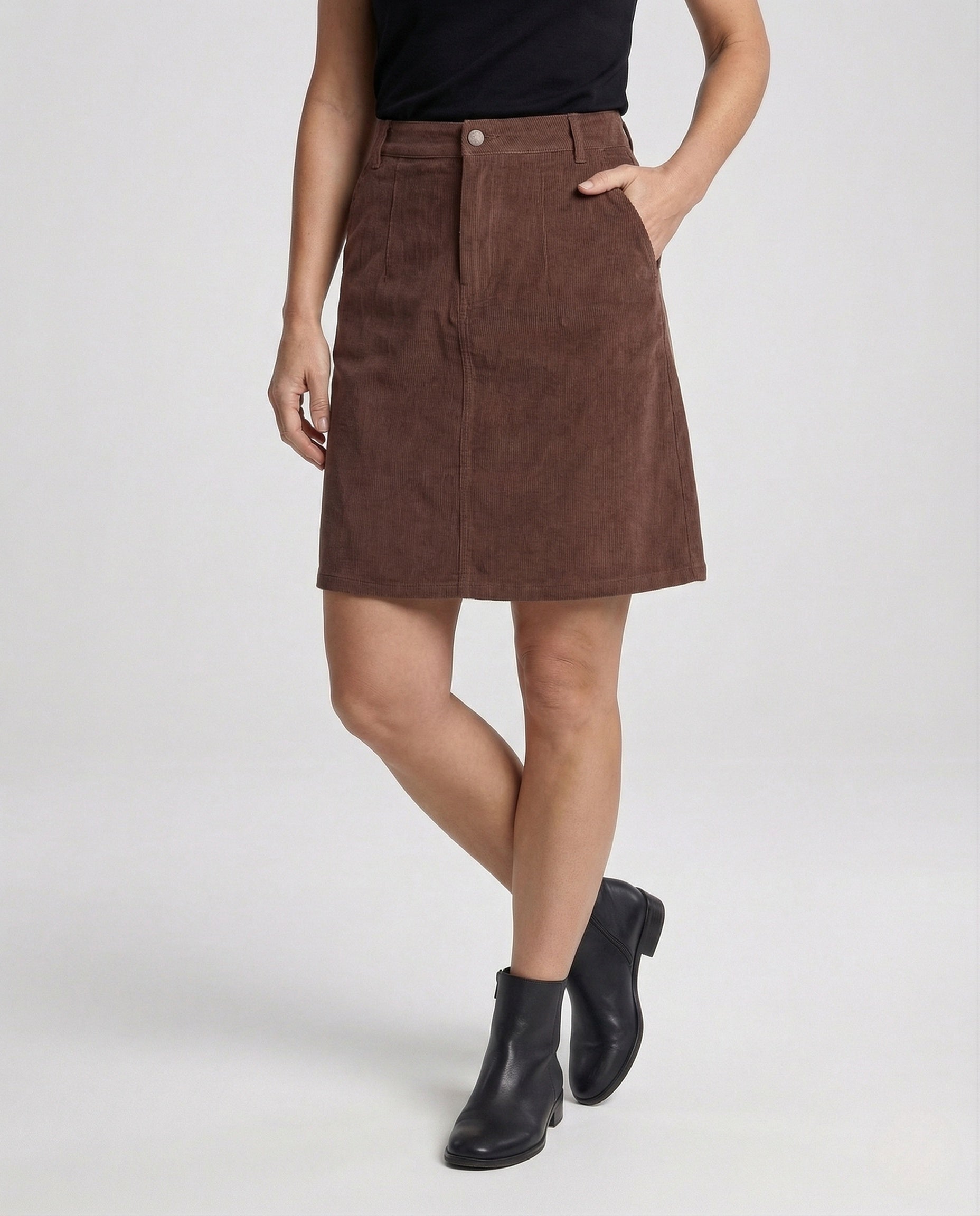 Damen Cord A-Linien Rock