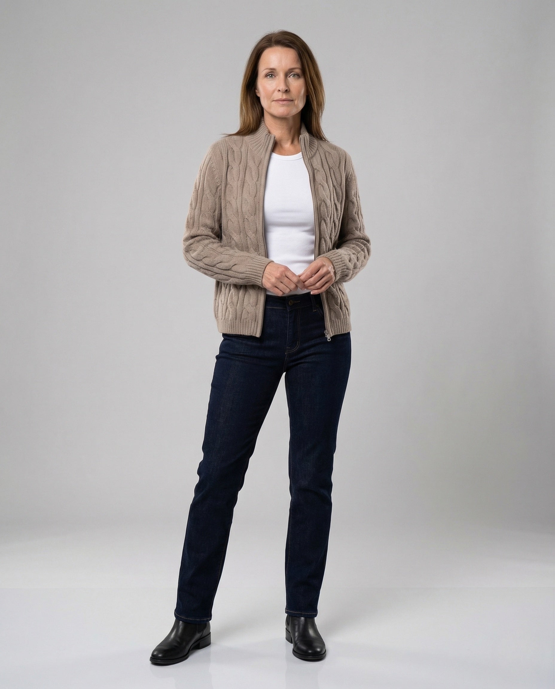 Damen Weite High Waist Jeans