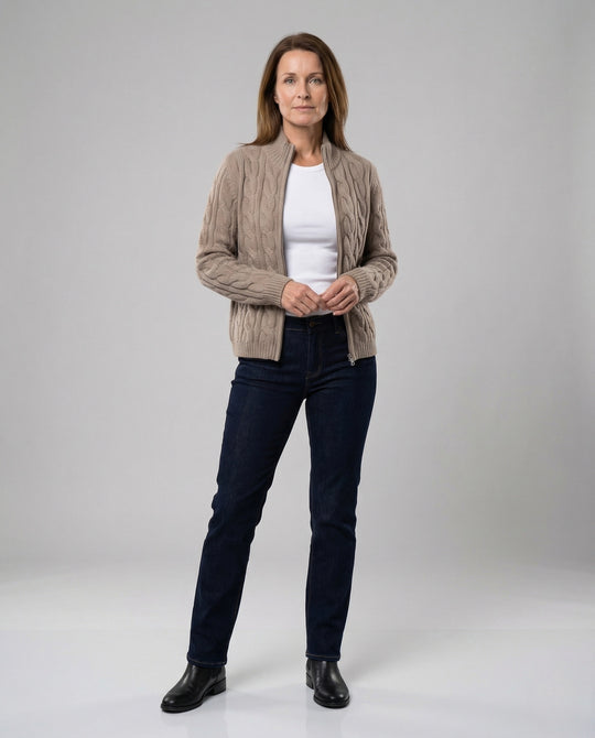 Damen Weite High Waist Jeans