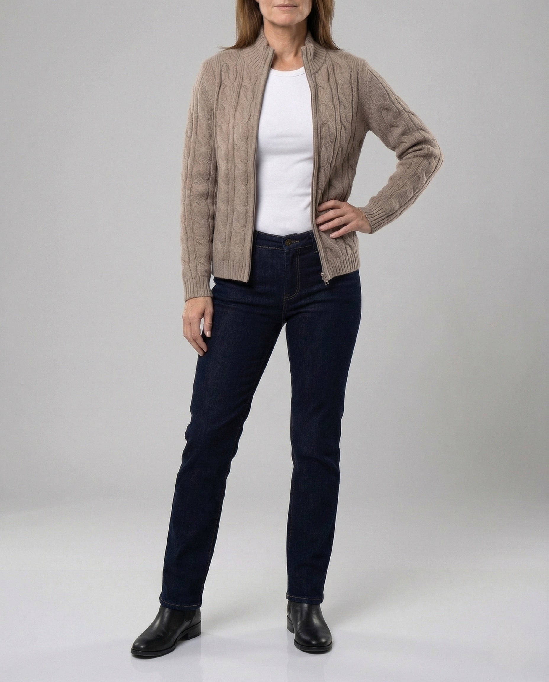 Damen Weite High Waist Jeans