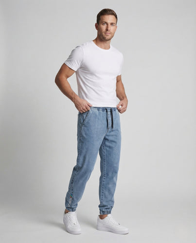 Herren Jeans Jogger mit Tunnelzugbund