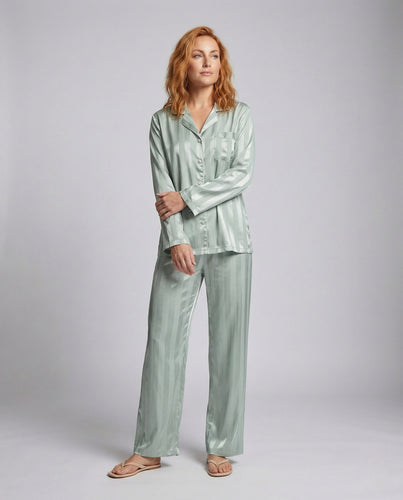 Damen Seiden Pyjama Set mit Lockerem Schnitt & Glänzender Optik | R&B