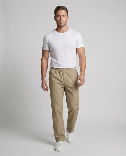 Herren Chinohose mit elastischem Bund Straight Fit