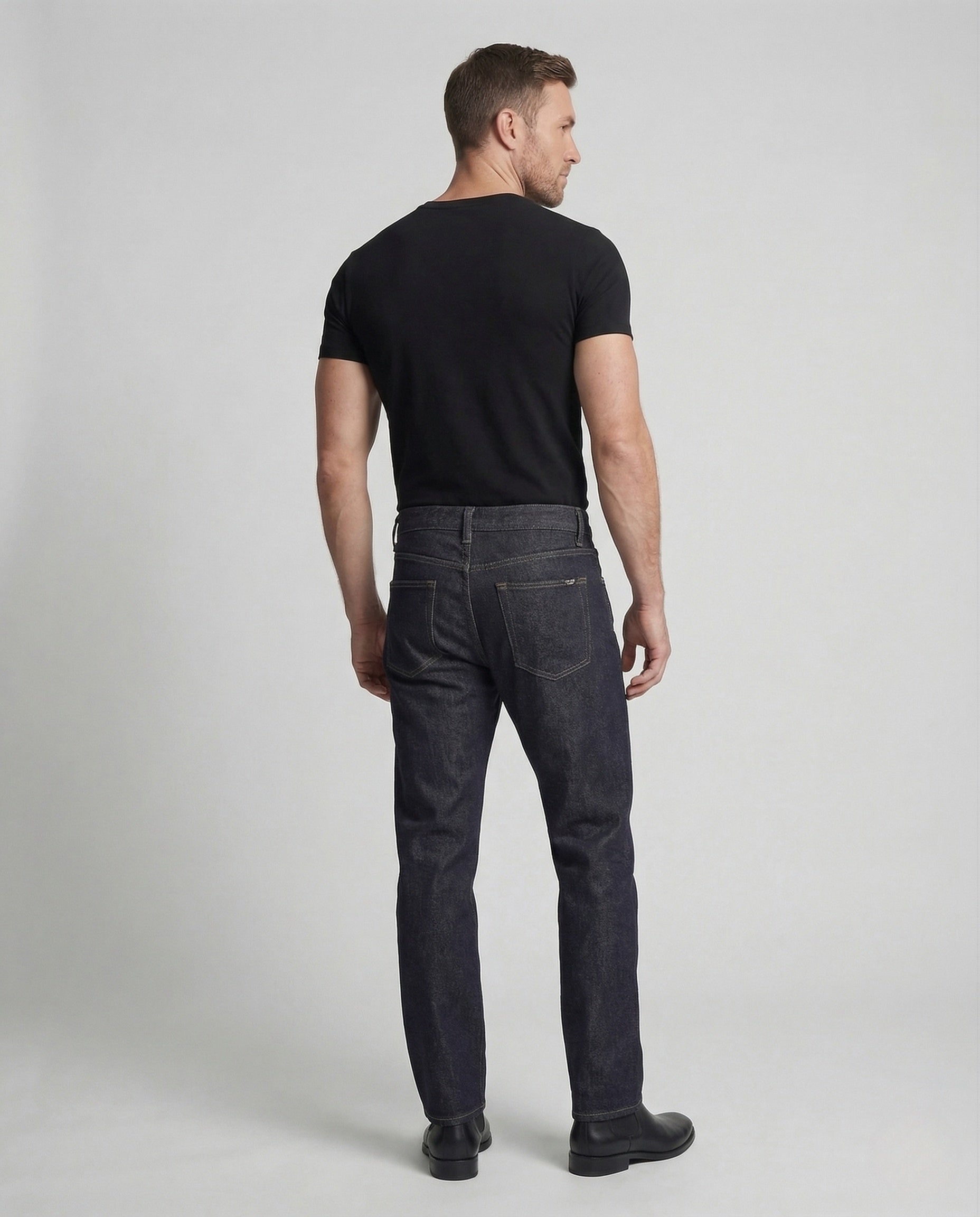 Herren Relax Jeans High Waist aus Raw Denim