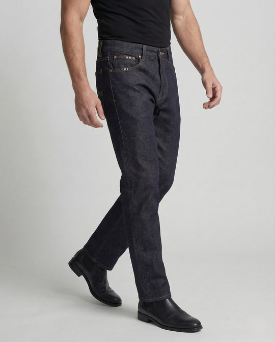 Herren Relax Jeans High Waist aus Raw Denim