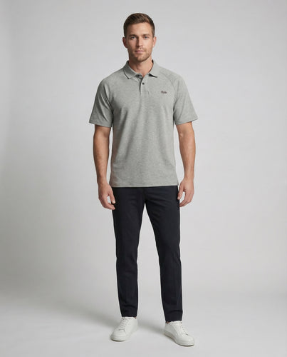 Herren Poloshirt weit mit Raglanärmeln und Polokragen