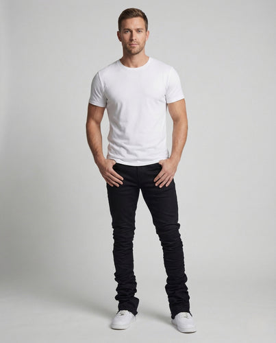 Herren Skinny Jeans Elastisch mit Fransen